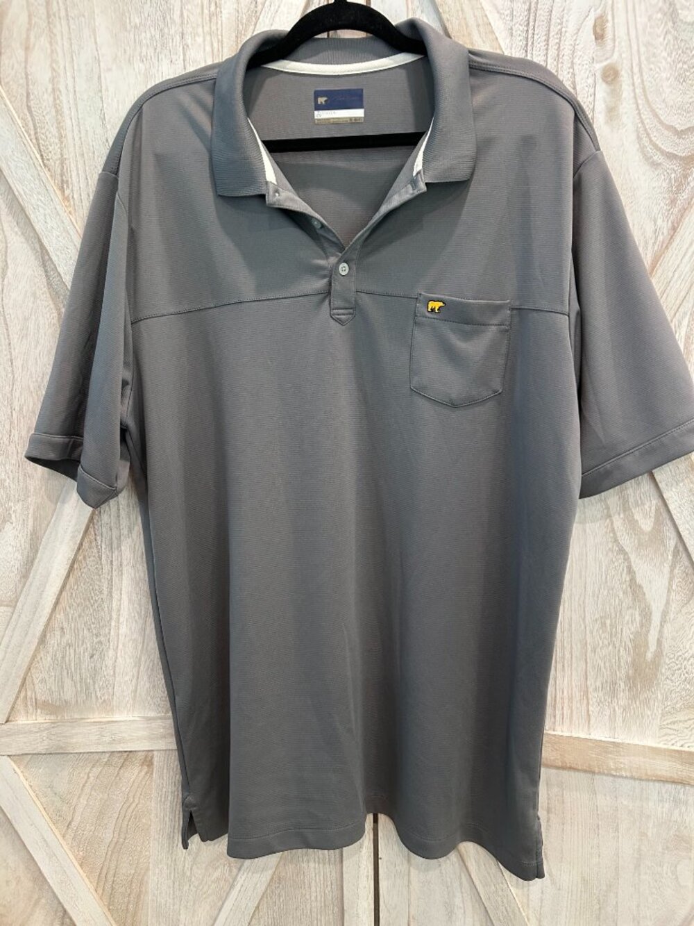 Jack Nicklaus StayDri Gray Performance Golf Polo XXL Pocket Golden Bear
